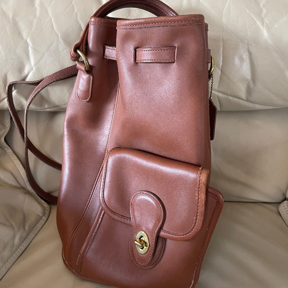 Coach Brown Leather Backpack